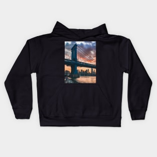 Manhattan Bridge, Brooklyn, New York City Kids Hoodie